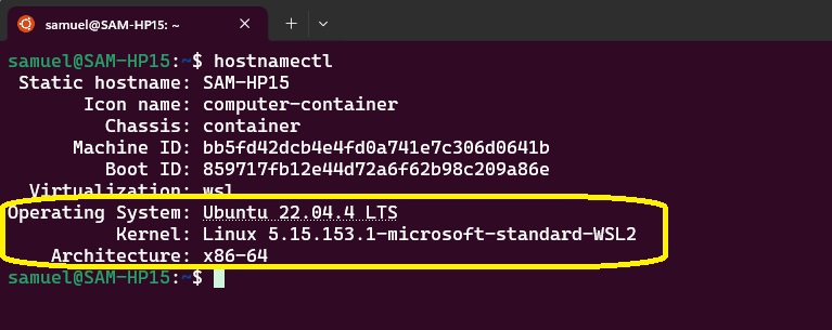 Visuel hostnamectl Visuel hostnamectl